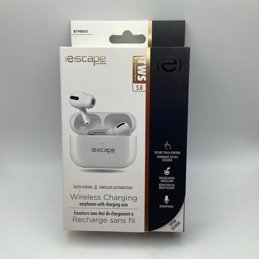 Escape BTM800 True Wireless Stereo Mini Earphones and wireless charging